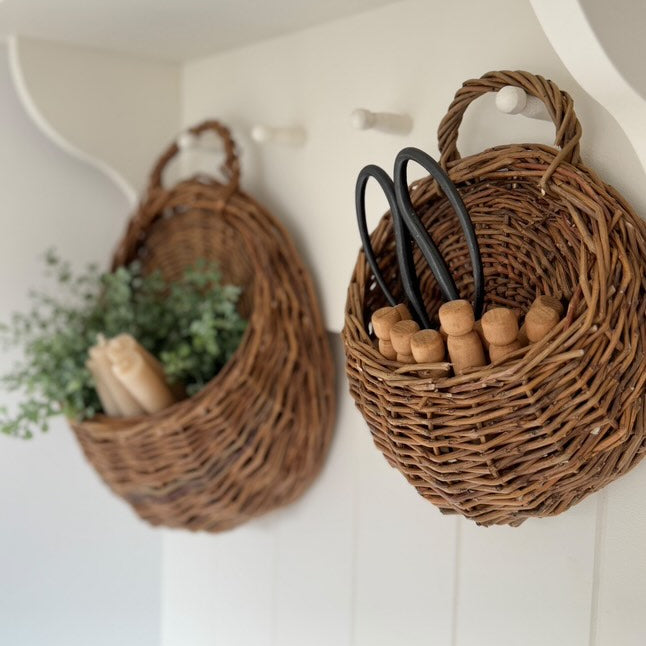 Handmade Wall Mount Rattan Plant & Flower Basket-Storage & Organisation-Unique Casa-Unique Casa