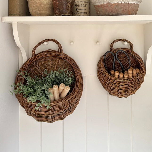Handmade Wall Mount Rattan Plant & Flower Basket-Storage & Organisation-Unique Casa-Unique Casa