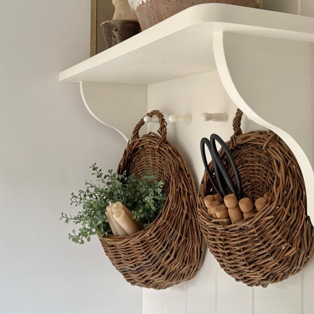 Handmade Wall Mount Rattan Plant & Flower Basket-Storage & Organisation-Unique Casa-Unique Casa