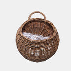 Handmade Wall Mount Rattan Plant & Flower Basket-Storage & Organisation-Unique Casa-Walnut-7 inches-Unique Casa