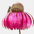 Hanging Bird Feeder with Cone Flower Design – Stylish Garden Decor for Birds-Bird Feeders-Unique Casa-Pink-Unique Casa