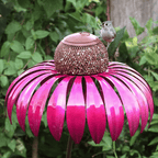 Hanging Bird Feeder with Cone Flower Design – Stylish Garden Decor for Birds 0