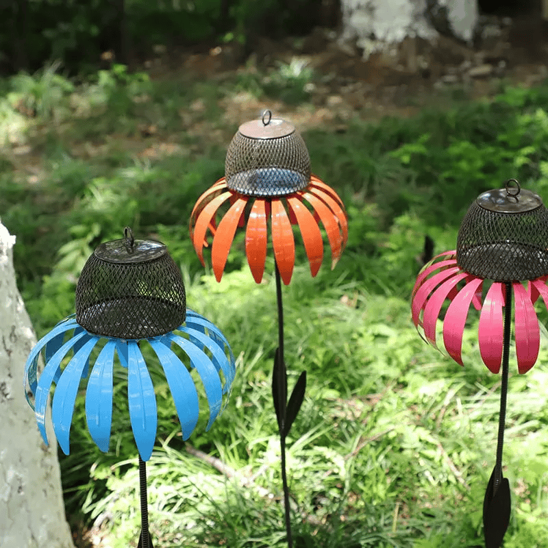 Hanging Bird Feeder with Cone Flower Design – Stylish Garden Decor for Birds 3