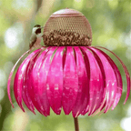 Hanging Bird Feeder with Cone Flower Design – Stylish Garden Decor for Birds 4