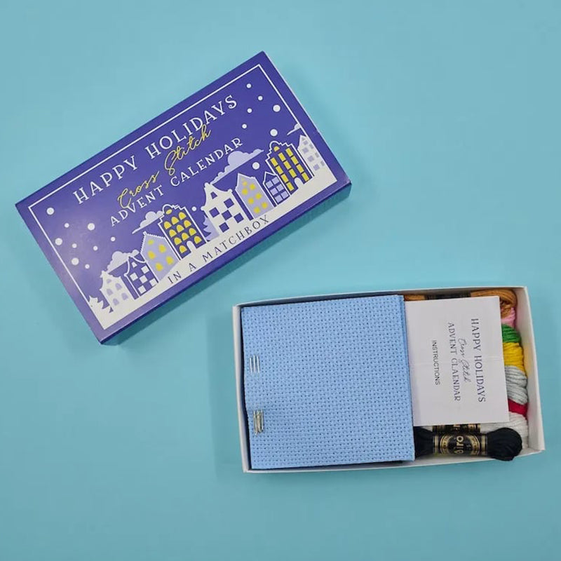 Happy Holidays Cross Stitch Advent Calendar – DIY Countdown Kit for Christmas-Advent Calendar-Unique Casa-Unique Casa