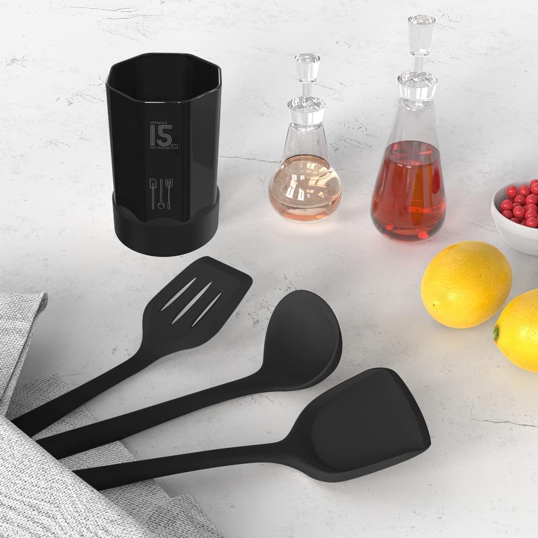 Heat Resistant Silicone Kitchen Utensil Set (15-Pieces)-Unique Casa-Unique Casa