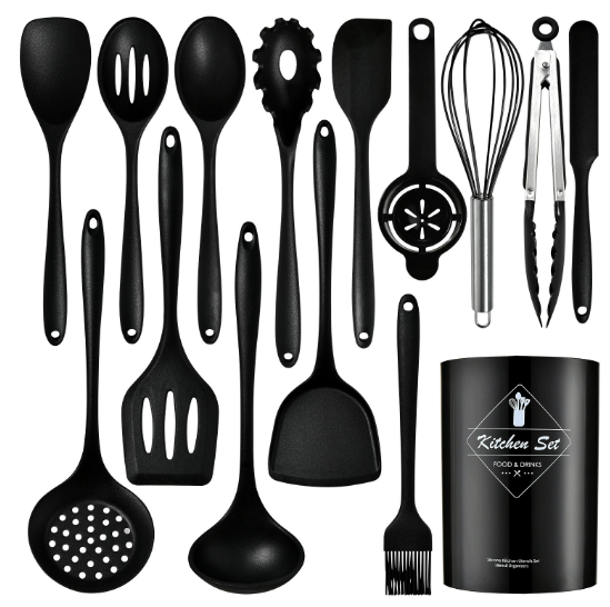Heat Resistant Silicone Kitchen Utensil Set (15-Pieces)-Unique Casa-Unique Casa