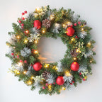 Illuminated Christmas Door Wreath with 20 Lights – Festive Holiday Decor 2