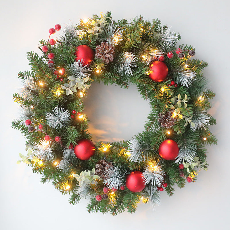 Illuminated Christmas Door Wreath with 20 Lights – Festive Holiday Decor 2