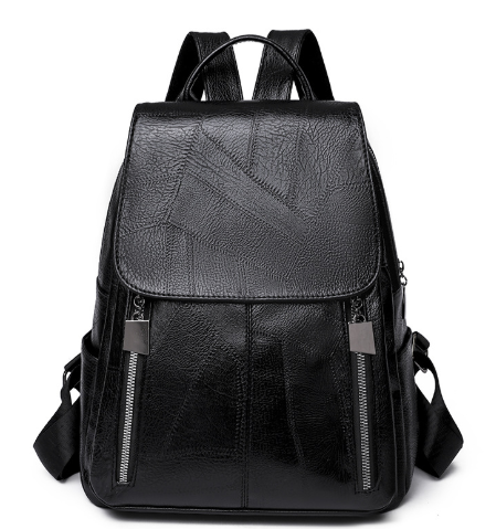 Anti-Theft Leather Backpack – Stylish Security for Modern Women-Backpacks-Unique Casa-Black-Unique Casa