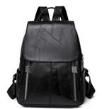 Anti-Theft Leather Backpack – Stylish Security for Modern Women-Backpacks-Unique Casa-Black-Unique Casa