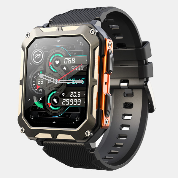 Indestructible Smartwatch Pro Everlasting – Rugged Outdoor Men’s Fitness Watch-Watch-Unique Casa-Black + Orange-1x Charging Cable-Unique Casa