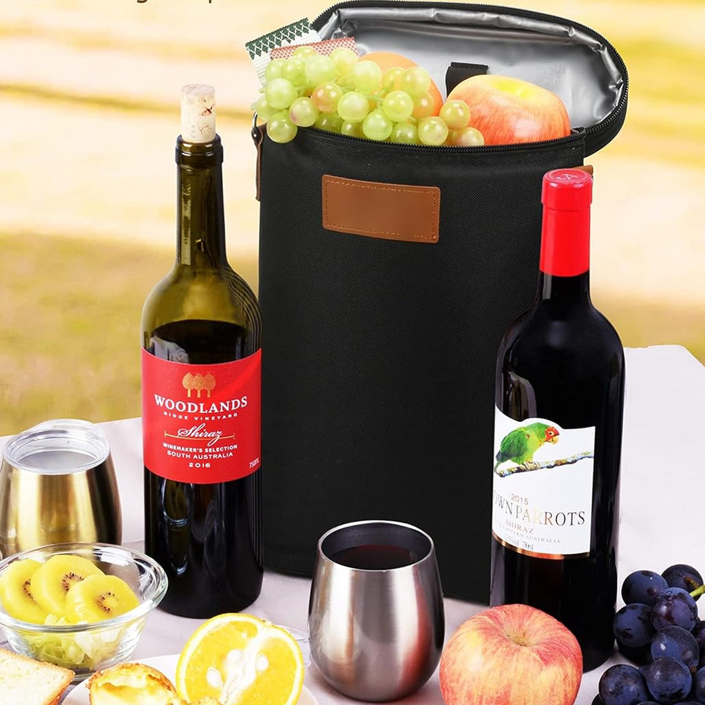 Insulated Dual Wine Bottle Carrier Bag – 2-in-1 Chilled Elegance-Carrier Bag-Unique Casa-Unique Casa