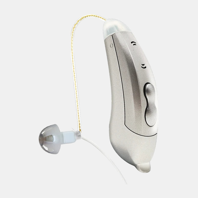 Invisible Bluetooth BTE Hearing Aids with Smart App Control-BTE Hearing Aids-Unique Casa-Left-Pearl Grey-Unique Casa