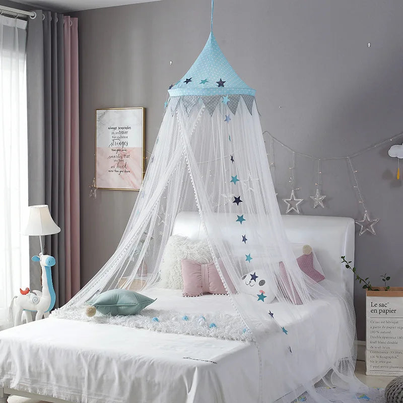Kids Bed Canopy With Pom Pom Detail-Baby & Children-Unique Casa-Unique Casa