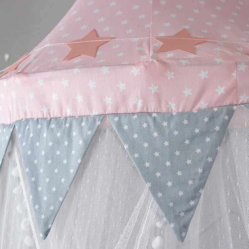 Kids Bed Canopy With Pom Pom Detail-Baby & Children-Unique Casa-Unique Casa