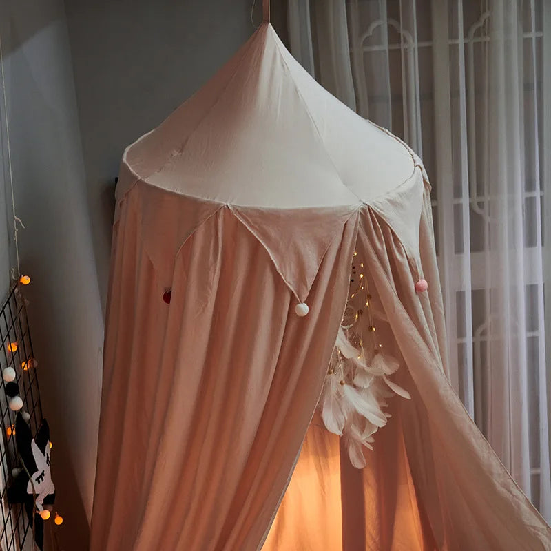 Kids Bed Canopy With Tassel & Frill Design-Baby & Children-Unique Casa-Unique Casa