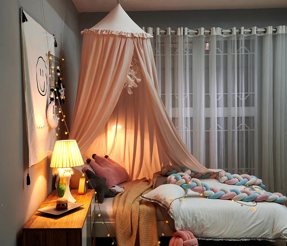 Kids Bed Canopy With Tassel & Frill Design-Baby & Children-Unique Casa-Unique Casa