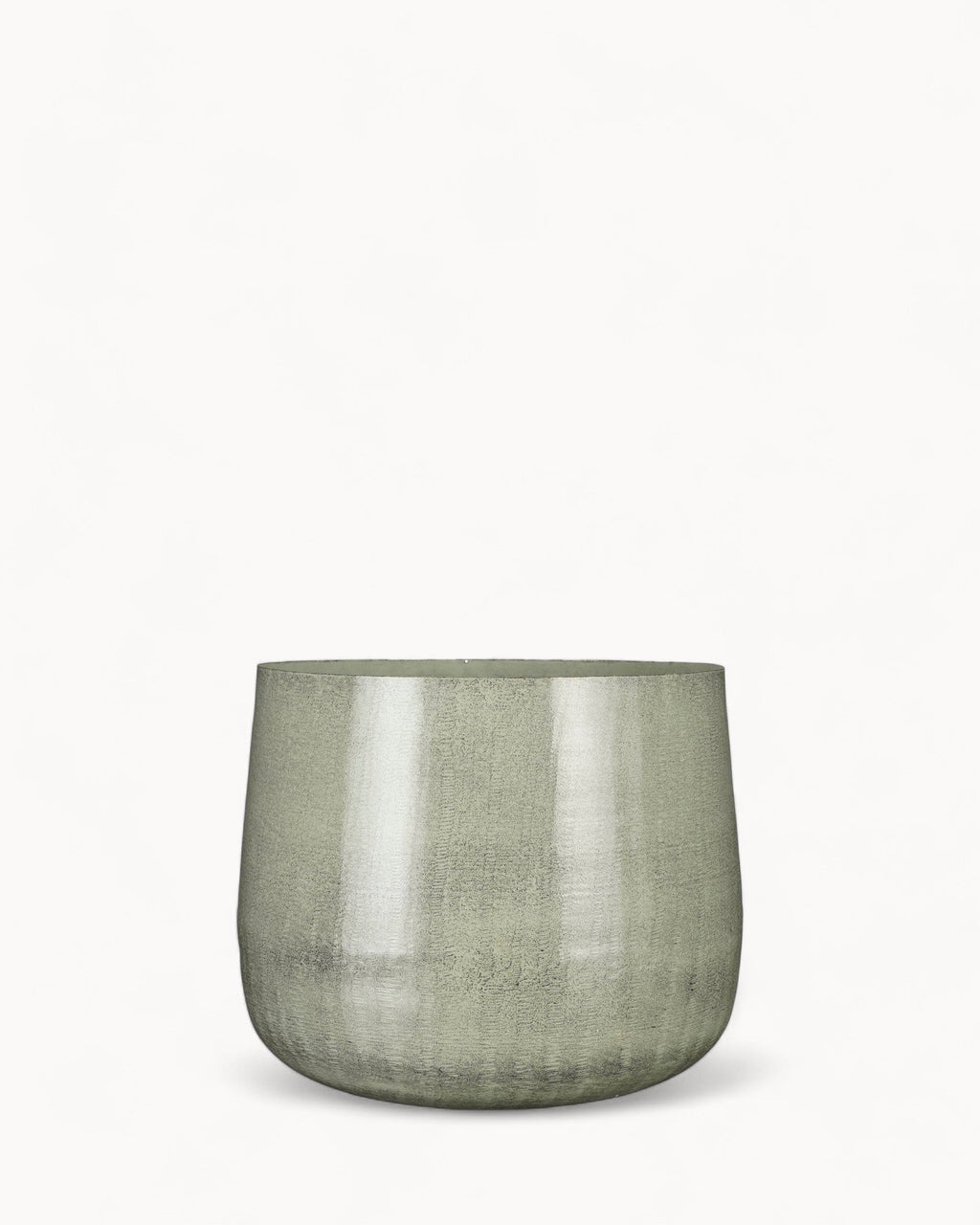 Large Light Grey Metal Plant Pot – Ø37 cm Modern Industrial Style-Plant Pot-Default-Unique Casa