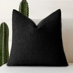 Luxe Bouclé Cushion Cover 45x45 cm – Timeless Comfort & Style-Cushion Cover-Black-Unique Casa