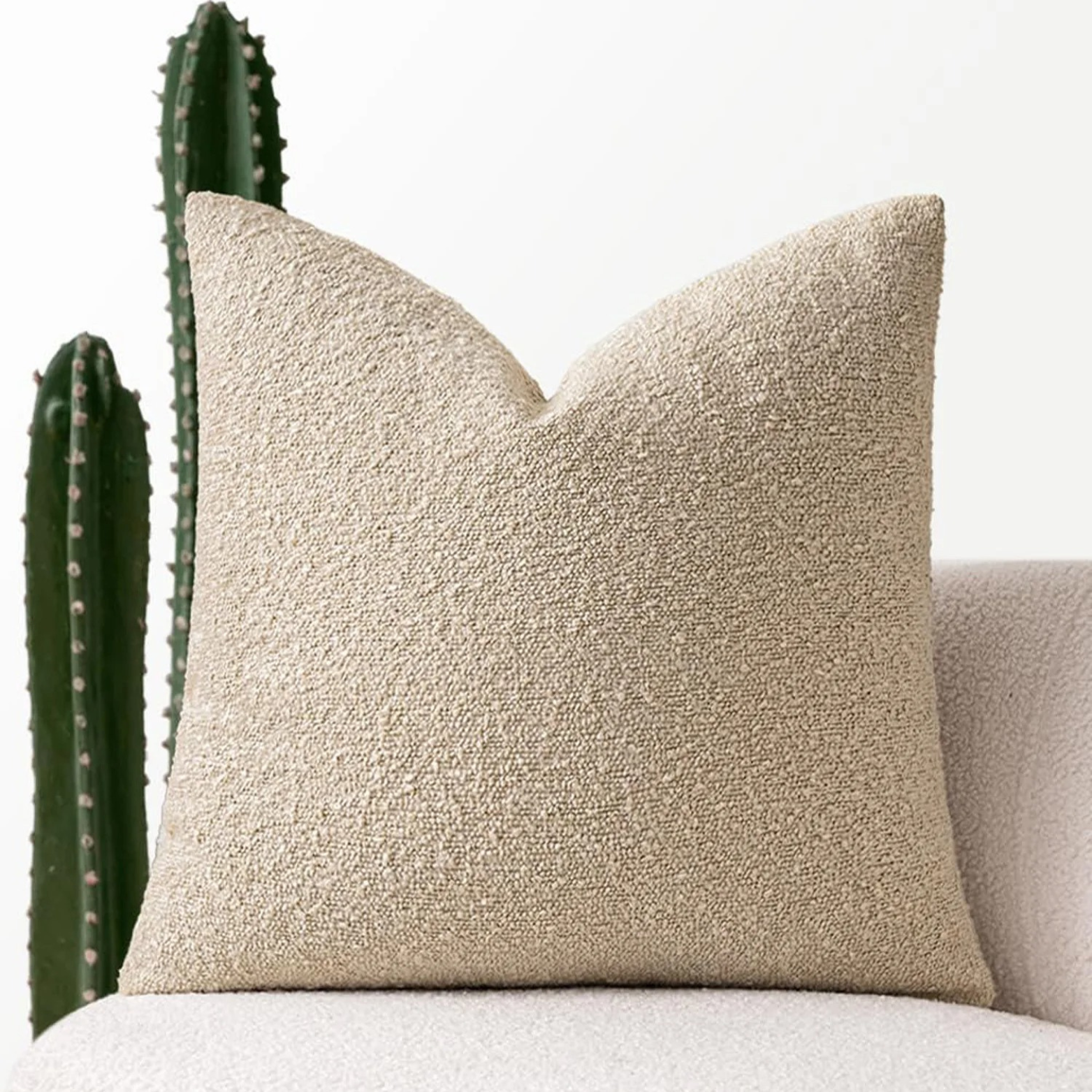 Luxe Bouclé Cushion Cover 45x45 cm – Timeless Comfort & Style-Cushion Cover-Camel-Unique Casa