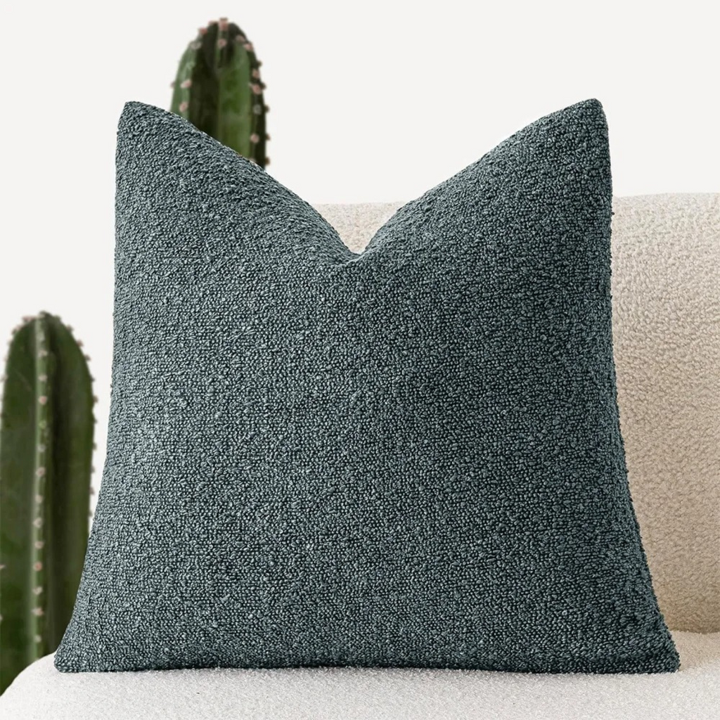 Luxe Bouclé Cushion Cover 45x45 cm – Timeless Comfort & Style-Cushion Cover-Grey-Green-Unique Casa
