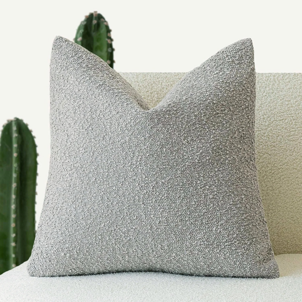 Luxe Bouclé Cushion Cover 45x45 cm – Timeless Comfort & Style-Cushion Cover-Light grey-Unique Casa