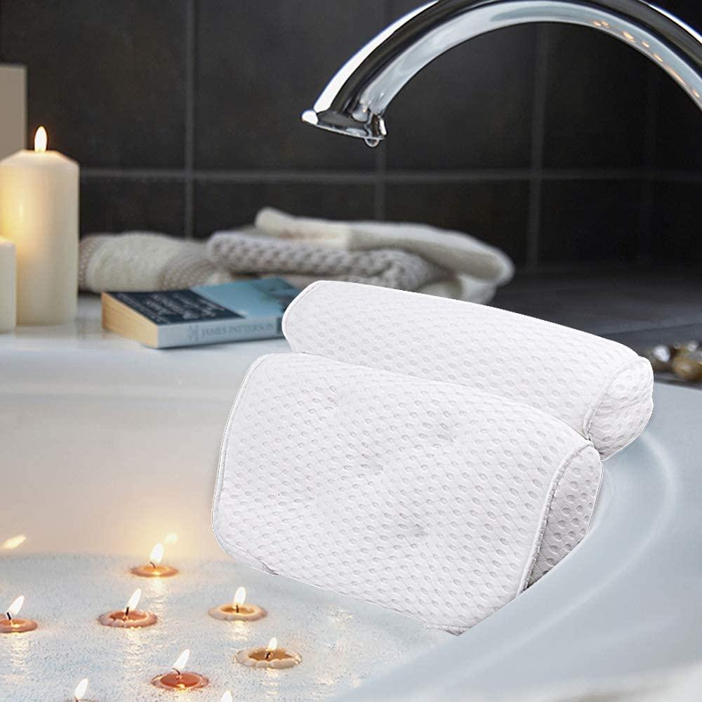 Luxury Bath Pillow with 4D Air Mesh & 7 Suction Cups-Back Support Pillows-Unique Casa-Unique Casa