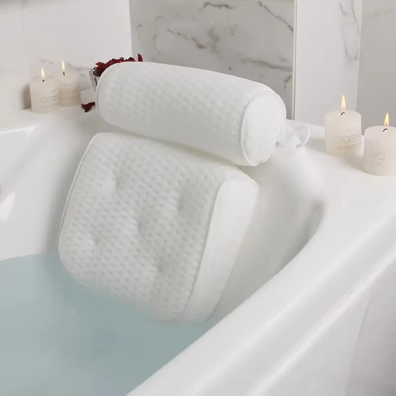 Luxury Bath Pillow with 4D Air Mesh & 7 Suction Cups-Back Support Pillows-Unique Casa-Unique Casa