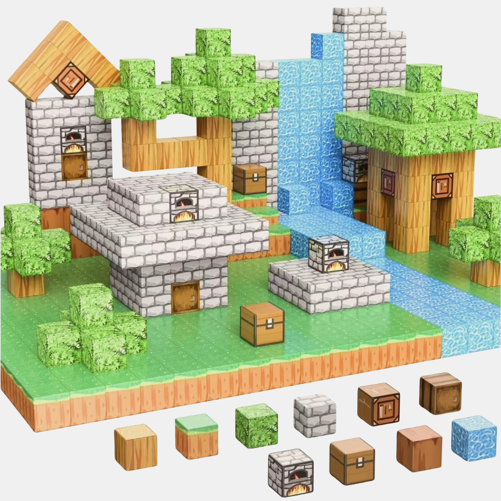 Magnetic Building Blocks – Creative STEM Toys for Endless Fun-Building Blocks-Unique Casa-100 Blocks + 1 Character-Unique Casa