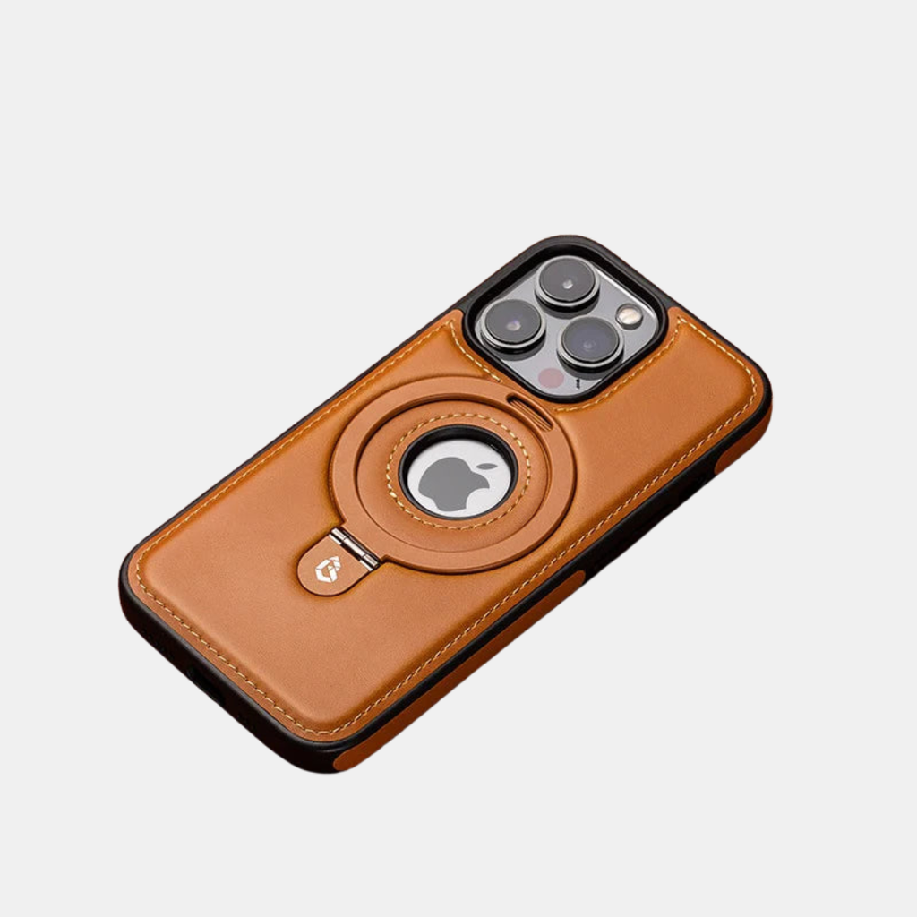Magnetic iPhone Case with Invisible Ring Stand – Stylish, Functional & Protective-Unique Casa-Brown-iPhone 15-Unique Casa