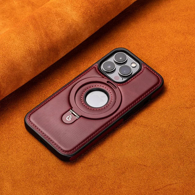 Magnetic iPhone Case with Invisible Ring Stand – Stylish, Functional & Protective-Unique Casa-Red-iPhone 15-Unique Casa