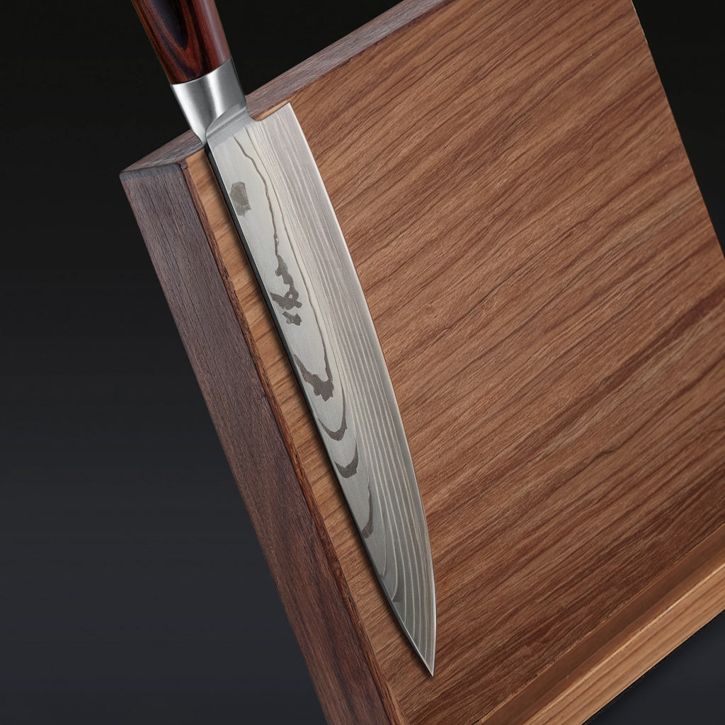 Magnetic Knife Holder Stand in Ash Wood – Elegant Wall-Mounted Organizer 4