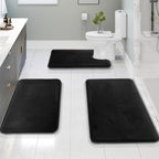 Memory Foam Non-Slip Bath Mat - Luxurious Bath Mat Set For Home and Kitchen (3PCS)-Bath Mat-Unique Casa-Black-Unique Casa