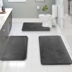 Memory Foam Non-Slip Bath Mat - Luxurious Bath Mat Set For Home and Kitchen (3PCS)-Bath Mat-Unique Casa-Dark Grey-Unique Casa