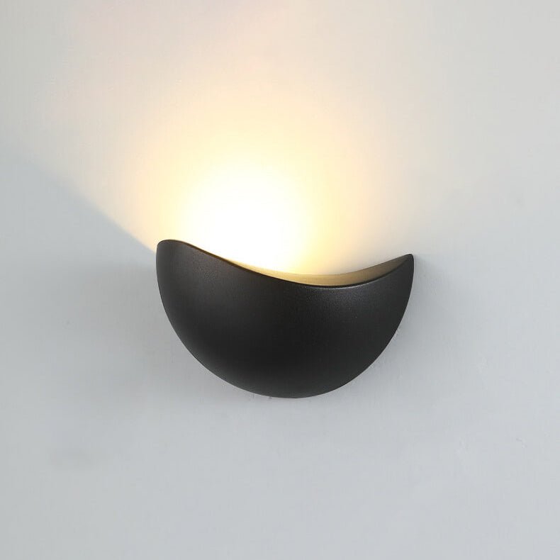 Minimalist Half-Round LED Wall Light – Modern Indoor Lamp for Bedroom and Living Room-Wall Lights-Unique Casa-Black-Warm Light (3000K)-Unique Casa