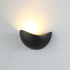 Minimalist Half-Round LED Wall Light – Modern Indoor Lamp for Bedroom and Living Room-Wall Lights-Unique Casa-Black-Warm Light (3000K)-Unique Casa
