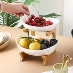 Modern Bamboo Fruit Basket – Multi-Tier Kitchen Storage Organizer-Tableware & Dining Accessories-Unique Casa-Clear-2 Tiers-Unique Casa