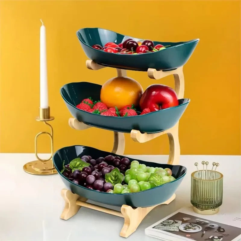 Modern Bamboo Fruit Basket – Multi-Tier Kitchen Storage Organizer-Tableware & Dining Accessories-Unique Casa-Unique Casa