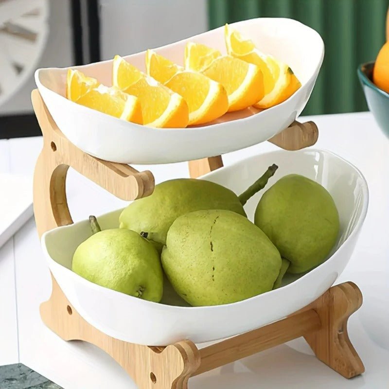 Modern Bamboo Fruit Basket – Multi-Tier Kitchen Storage Organizer-Tableware & Dining Accessories-Unique Casa-Unique Casa