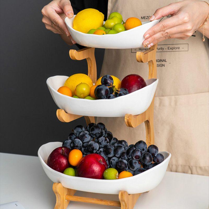 Modern Bamboo Fruit Basket – Multi-Tier Kitchen Storage Organizer-Tableware & Dining Accessories-Unique Casa-Unique Casa