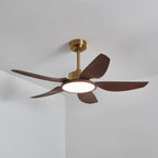Modern Ceiling Fan with Lights – Elegant Brass Finish and Walnut Blades 4