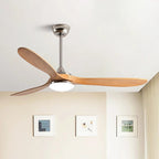 Modern Ceiling Fan with Wooden Blades & LED Light – Remote Control for Living Room 2