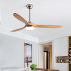 Modern Ceiling Fan with Wooden Blades & LED Light – Remote Control for Living Room 3