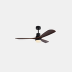 Modern Ceiling Fan with Wooden Leaves and LED Lights – Remote Control for Living Room 0