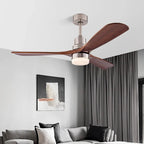 Modern Ceiling Fan with Wooden Leaves and LED Lights – Remote Control for Living Room 3