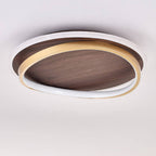Modern Flush Mount Ceiling Light Fixture with Walnut Grain – LED Illumination 9