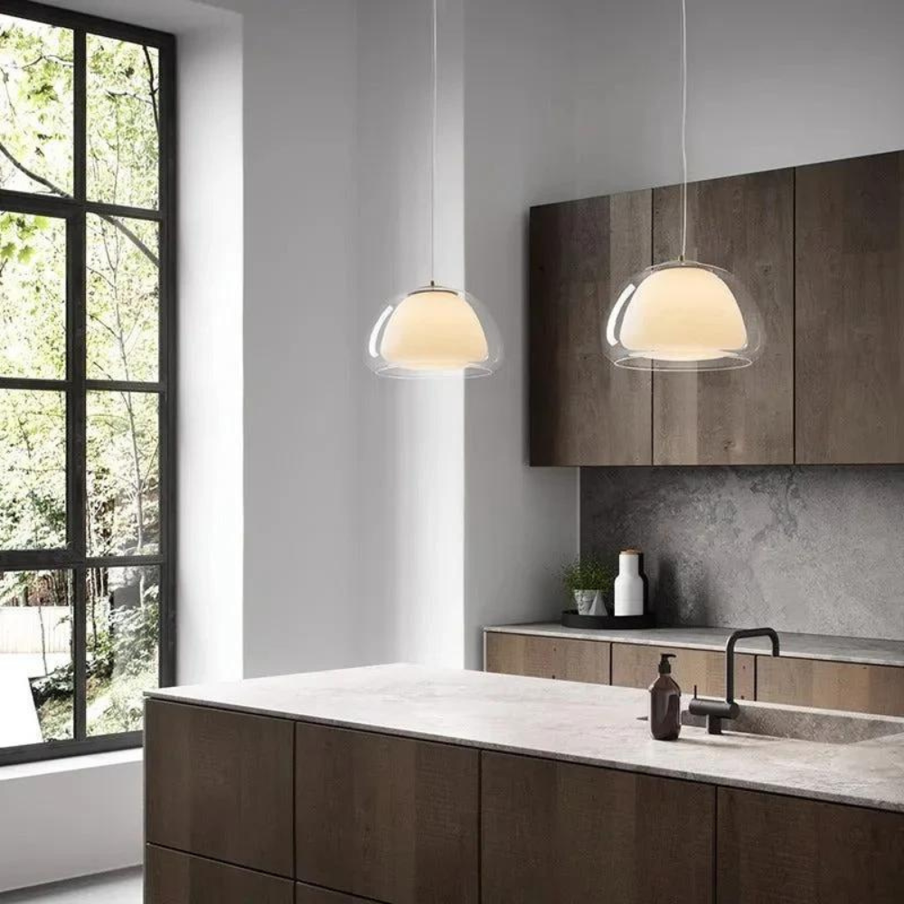 Modern Glass Pendant Lighting – Adjustable Dome Lamp for Kitchen & Dining 8