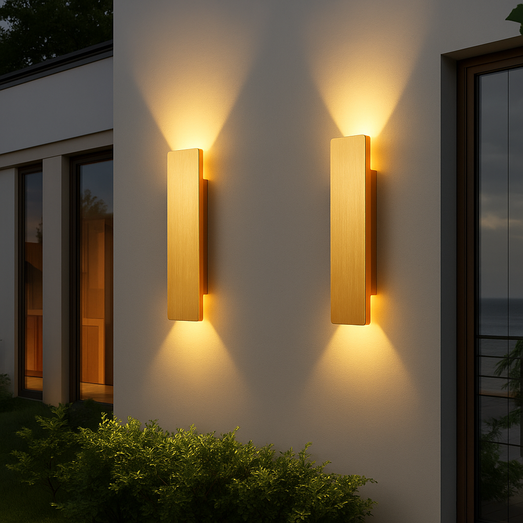 Modern Outdoor LED Wall Light – Weatherproof Golden Lamp for Garden and Patio-Wall Lights-Unique Casa-Unique Casa
