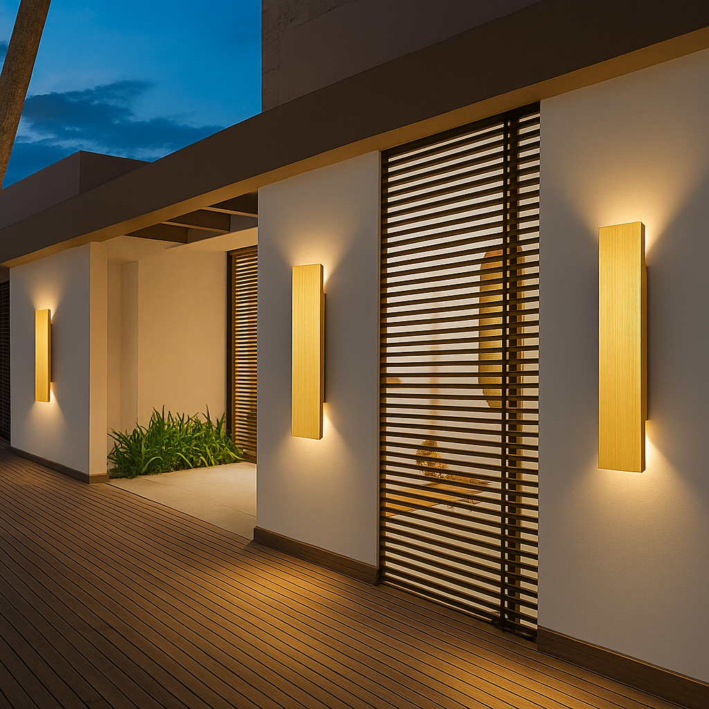 Modern Outdoor LED Wall Light – Weatherproof Golden Lamp for Garden and Patio-Wall Lights-Unique Casa-Unique Casa